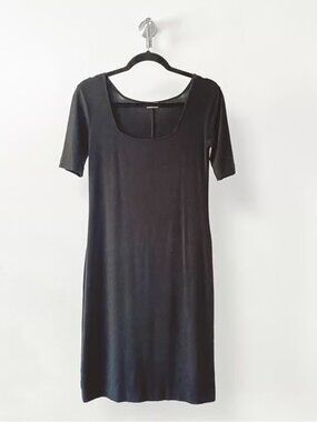 Three Dots Lyrca Spandex Square Neck Fall Summer Vacation Casual Chic MIDI Dress